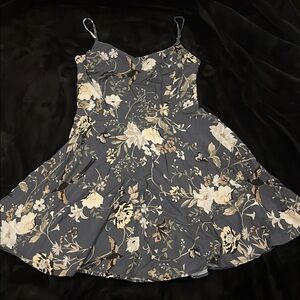 Old Navy Floral Mini Dress - Gray and Cream